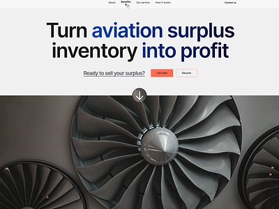 Landing page for aviation surplus aviation figma landing page minimalistic style ui ux web design