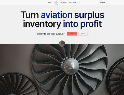 Landing page for aviation surplus aviation figma landing page minimalistic style ui ux web design