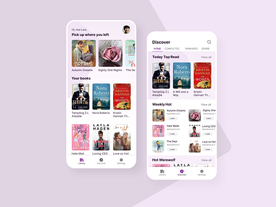 Book Reading App android app design book reading books erotic ios love mobile design mockup romance ui ui design ux ux design