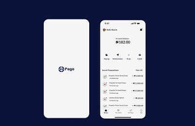 Pago (financial tracking app) fintech ui