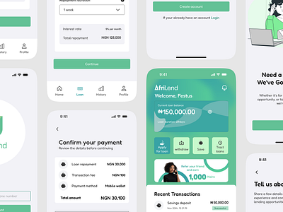 AfriLend branding fintech logo ui uiux