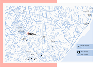 Locke de Santa Joana - City map, Lisbon graphic design illustration