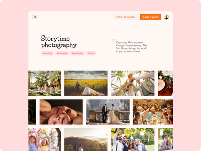 Landing Page Design about home page landing page photographer photography portfolio ui