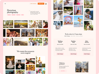 Landing Page Design about design home page landing page photographer photography portfolio ui