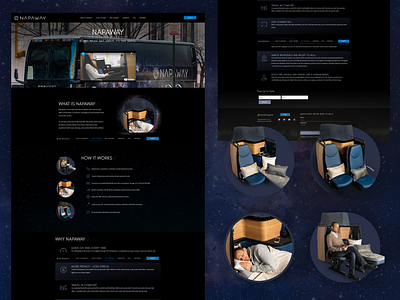 Napaway Updated Landing Page bus dark icons product purple travel ui ui design ux uxi web web design