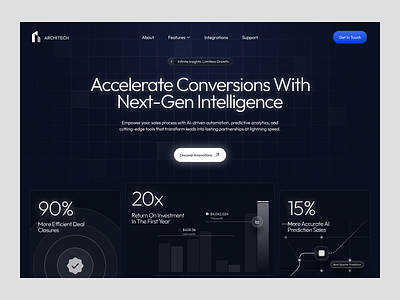 ArchiTech - Header Website Design ai landing page ai web design best web design agency conversions website conversions website design header landing page saas landing page saas web design tech product website tech web design technology website ui ux web design web design agency