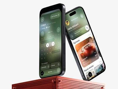 Retro Car Rental App | Booking Mobile App app auto booking calendar car design interface mobile mockup product design rental retro saas service ui ux vehicle