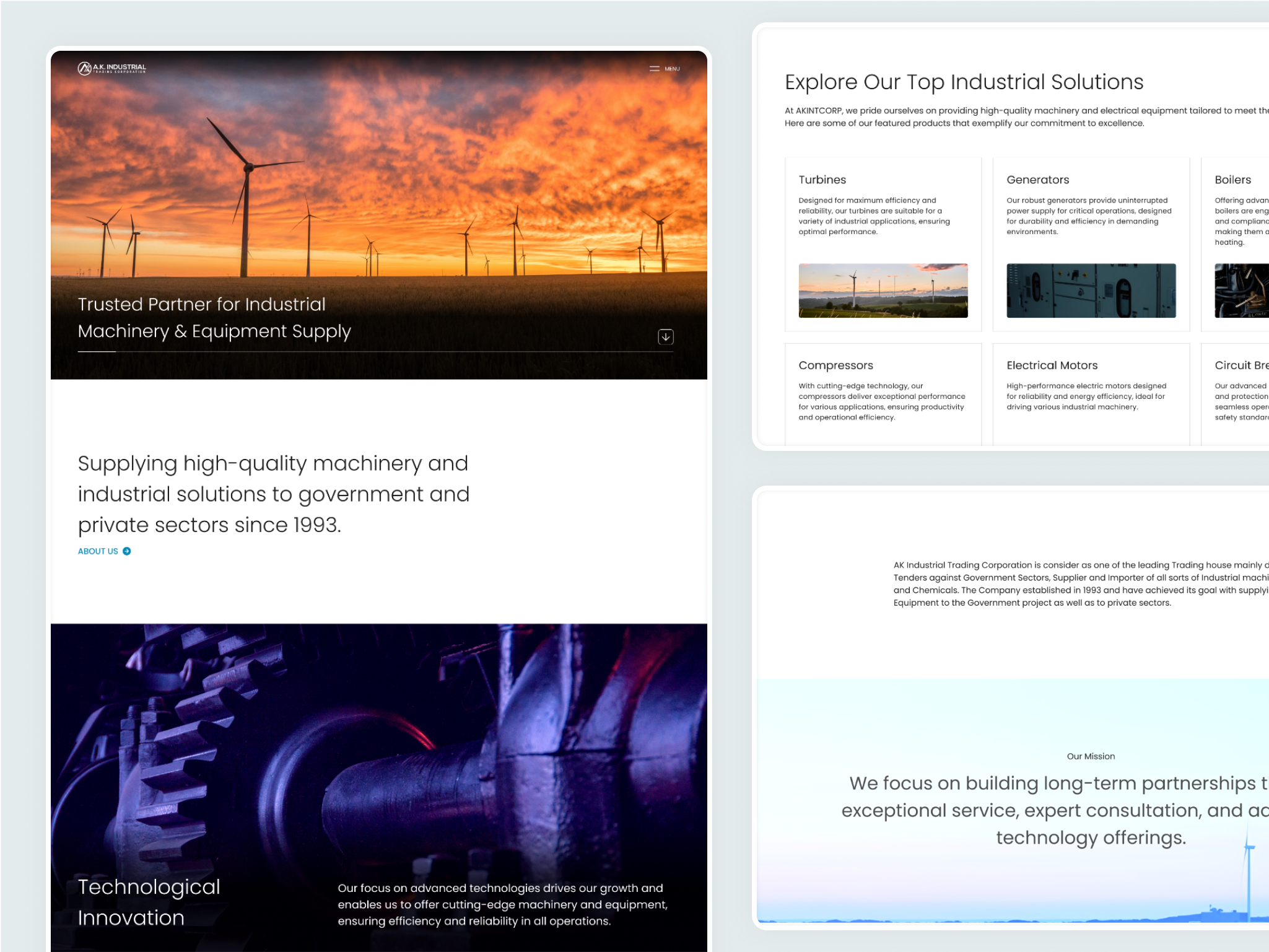 AK Industrial Trading Corporation - Company Website company website minimal design ui ui design website development wordpress