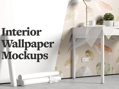 Interior Wallpaper Mockups apartment decorative interior interior wallpaper mockups material mockup sheet space surface twisted wall wallpaper wallpapering