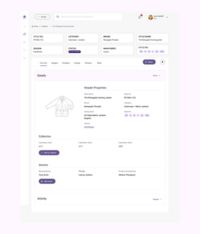 PLM - Material M3 - 2 of 2 clothing google interaction m3 manager managing material design plm purple ui ux