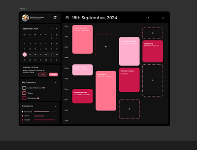 Planner Dashboard UI Design branding calandar design graphic design planner schedule ui