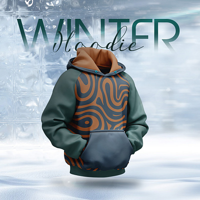 Winter Wave Hoodie | Free Hoodie Mockup branding free hoodie mockup hoodie hoodie design social media design winter hoodie