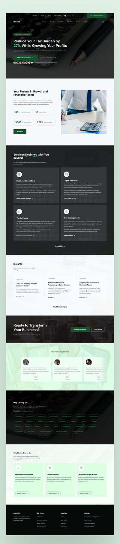 Tax Website graphic design ui ux