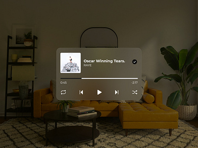 009 - Music Player concept dailyui dailyuichallenge design fictional glass music music player player product design song spatial design ui uidesign uiux user experience vision pro visual design
