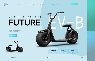 Landing Page for Modern Electric Bike website branding colourpallate design figma typography ui ux