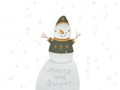 Snowman card cartoon character christmas creative market cute design elements illustration kids illustration poster snow snowman winter