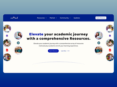 Acadēmia - comprehensive resource platform academic resources community learning curated content digital learning edtech education homepage landing page design learning platform online education online learning research research tools resources student resources study tools ui ux web design website