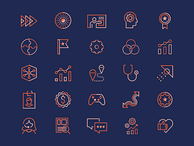 Officium Iconography blue brand branding design graphic design icon iconography mark orange simple symbol ui vector