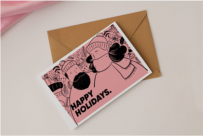 Illustrated festive cards - Locke hotels guests graphic design illustration