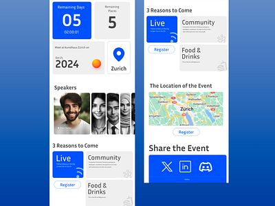 Globus - Event Website and Mobile App Design big screen business event community event food and drinks kunsthaus zurich landing page limited tickets live event mobile app mobile app design mobile ui mobile ux networking register speakers ui ui design ux ux design zurich event