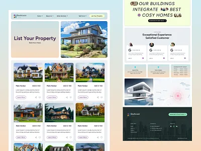 Bauhouse - Luxury Hotel Booking. list your property preview page 3d animation blog page branding home landing page hotle booking landing page list your property luxury living travle website ui wddinislam website design