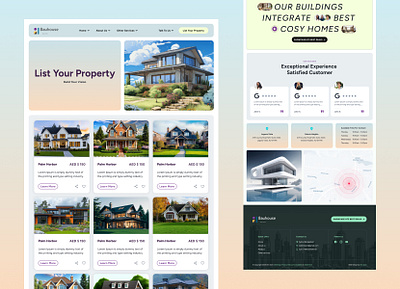 Bauhouse - Luxury Hotel Booking. list your property preview page 3d animation blog page branding home landing page hotle booking landing page list your property luxury living travle website ui wddinislam website design