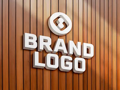 3D Logo Mockup On Wooden Panels Wall Background mockups
