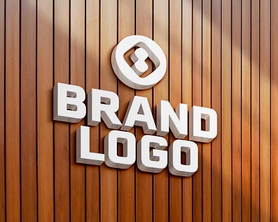 3D Logo Mockup On Wooden Panels Wall Background mockups