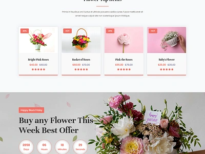 Floweer - Flower & Florist Shop HTML Template animation branding design flat illustration minimal typography ui website