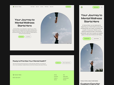 Serene Minds Website ui design ux ui uxui design visual design webdesign