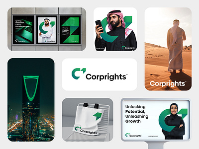 Corprights™ 3d animation arabic logo brand identity branding c logo corporate logo finance logo graphic design growth logo logo minimal modern motion graphics saudi arabia saudi logo ui women