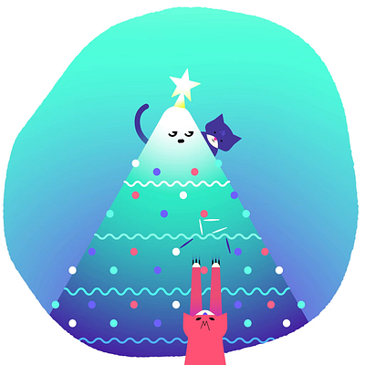 Advent Calendar - I ❤️ cats 2d advent calendar animation cat cats christmas design fab design funny gradients graphic design illustration motion design motion graphics tree xmas