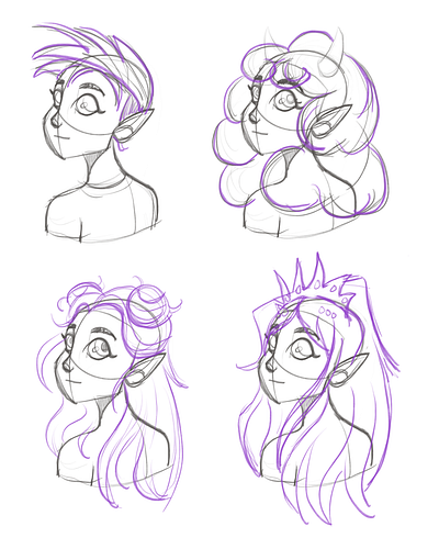 Hair Exploration exploration illustration line art sketch