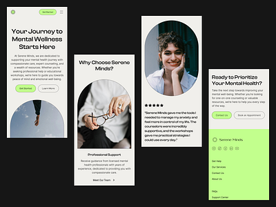 Serene Minds Website Responsive Design mobile design responsive design ui design ux ui uxui design visual design webdesign