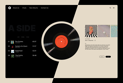 Vinyl Website ui ux webdesign