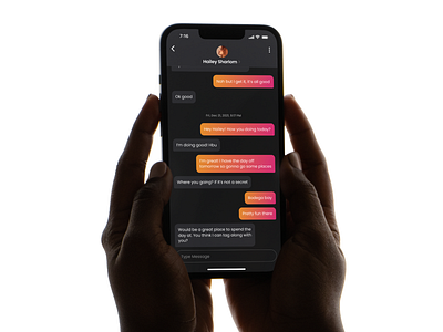 Messaging interface app communication dark dark ui message minimal mobile talk text texting ui ux