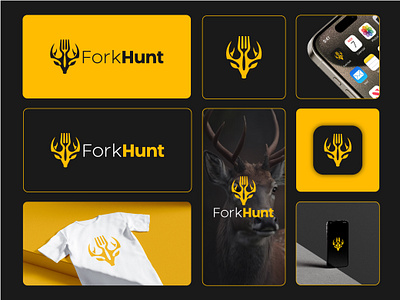 ForkHunt 3d animation brand design brand identity branding forkhunt graphic design logo logo folio