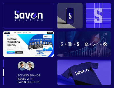 Saven Solution 3d animation brand identity branding graphic design logo logo design logo folio motion graphics ui