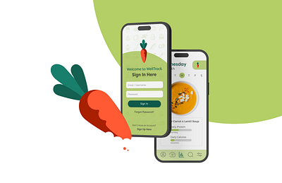 WellTrack: AI-Powered Meal Tracking App branding logo ui