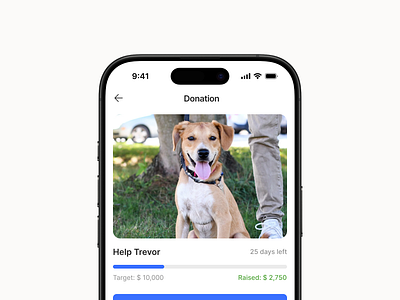 Daily UI #032 - Crowdfunding campaign app campaign challenge crowdfunding crowdfunding campaign daily dailyui design dog interface minimal mobile ui ux