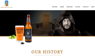 Abbey Brewing website layout webdesign