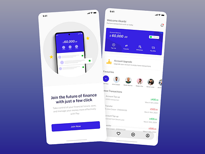 Pay- Mobile Banking App account balance account top up account upgrade banking app digital banking financial app financial transactions fintech mobile app mobile app design mobile banking mobile interface mobile payment payment app personal finance transactions ui ui design ux ux design