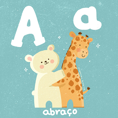 Learning the first words can be as cozy as a hug. abc adobe alphabet animais art book childrenbook desenho graphic design illustration ilustradores kidliart kidlit livro livroinfantil