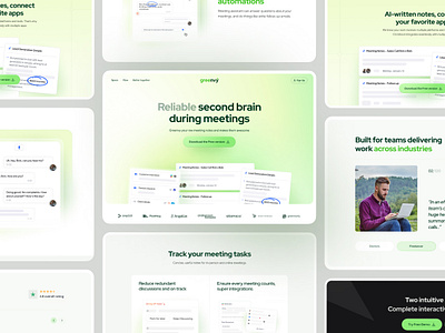 AI Meeting Tool Website ai ai meeting tool ai meeting tool website ai meeting website ai note taker website ai transcription website landing page design meeting assistant meeting notes website meeting saas website note taker website saas website design ui ux web design