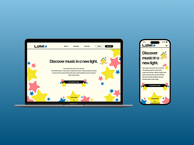 UI of the week - Landing Page app branding contrast design ios lan landing landing page logo lumi mobile music music app spotify stars ui uiotw