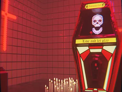 Live and let play! 2d animation 3d 3d animation 3d artwork 3d modeling 3d motion animation arcade artwork blender coffin cycles design graphic design halloween horror jumpscared model motion graphics render