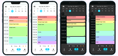 TimeFinder android app calendar design flat flutter ios mobile productivity schedule ui