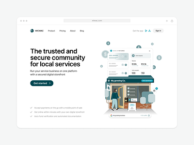 Hero illustration brand branding illustration layout marketplace product ui web