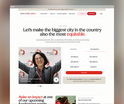 Donations Page UI art direction branding design donations messaging non profit payment serif typography ui ux