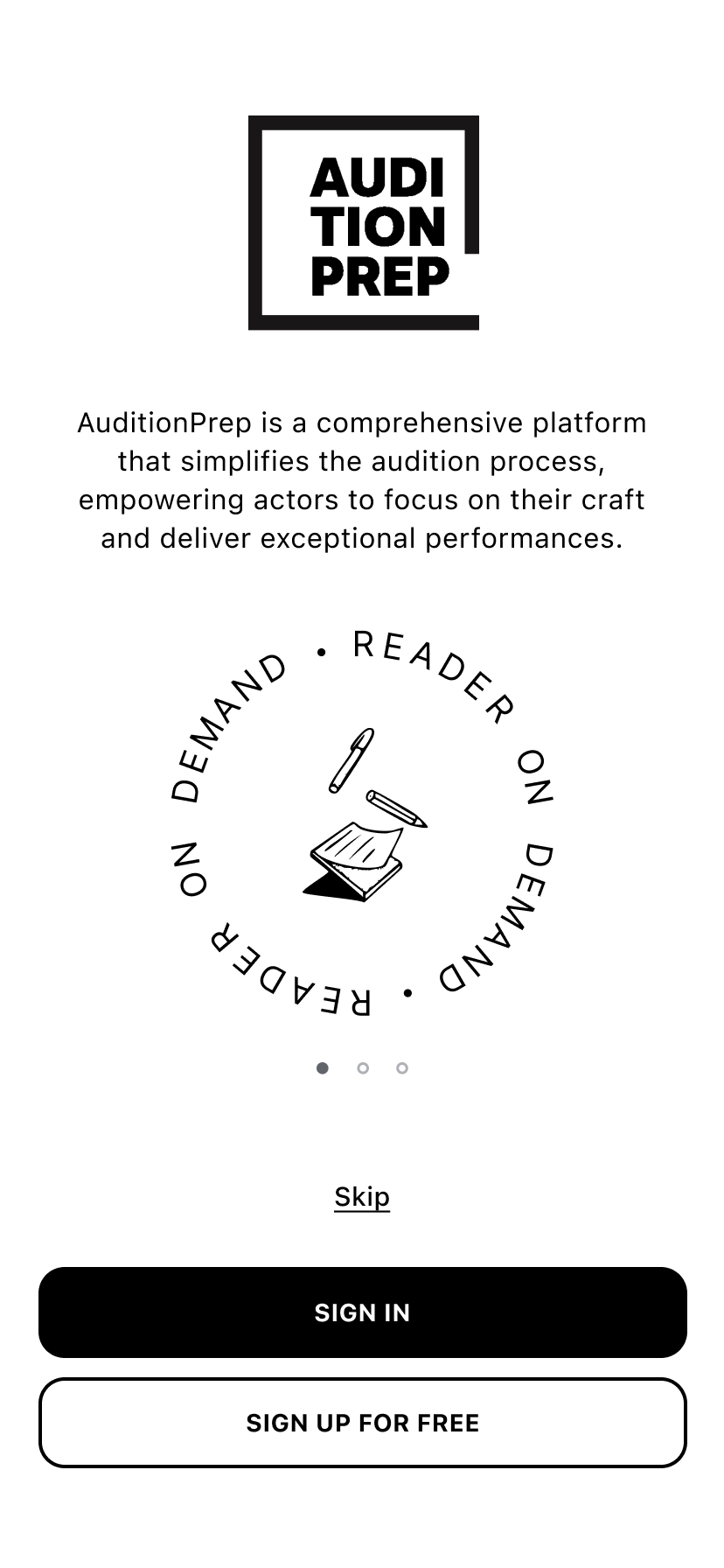 AuditionPrep Prototype branding illustration logo motion graphics ui ux vector wire